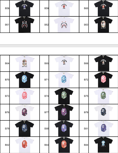 Bape T-Shirts (Put code for shirt in checkout)
