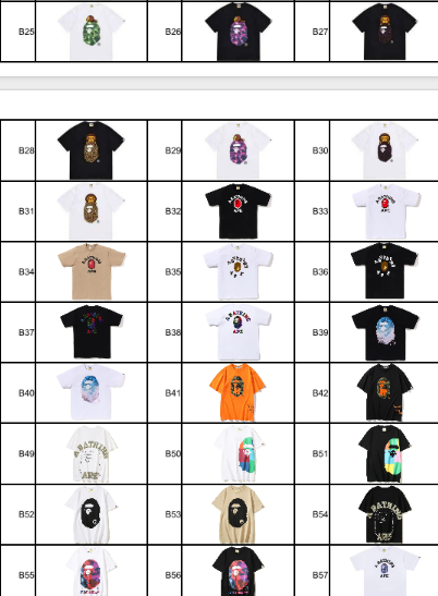 Bape T-Shirts (Put code for shirt in checkout)