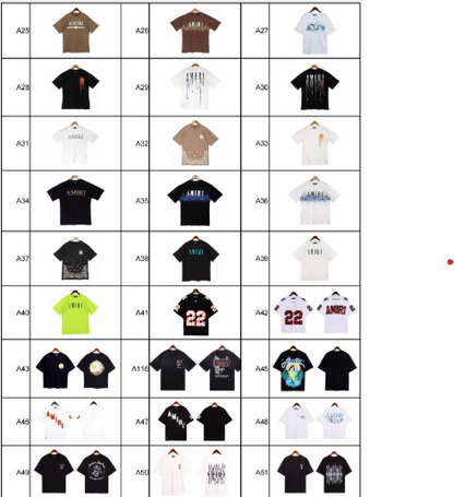Amiri T-Shirts (type code in checkout shown in pictures) Click this link for full photos 